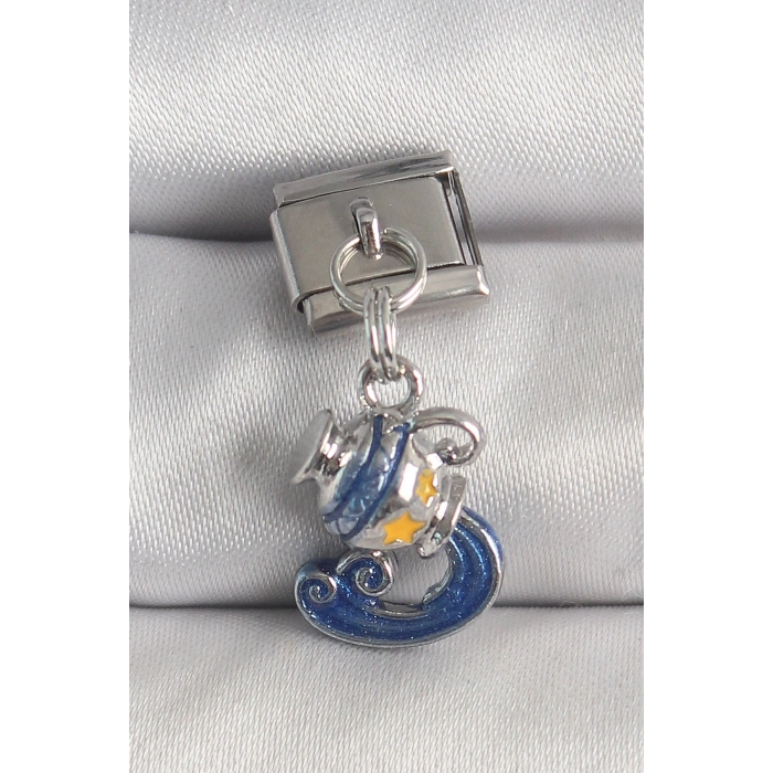 HEYF 316L Çelik Gümüş Renk Sallantı Kova Burç Model Nomination Charm