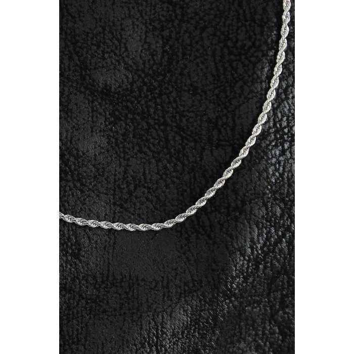 HEYF 316L Çelik Halat Zincir Model Gümüş Renk Erkek Kolye