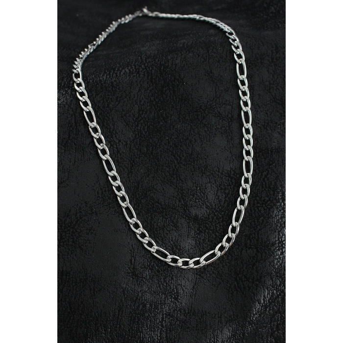 HEYF 316L Çelik Kalın Figaro Zincir Model Gümüş Renk Erkek Kolye