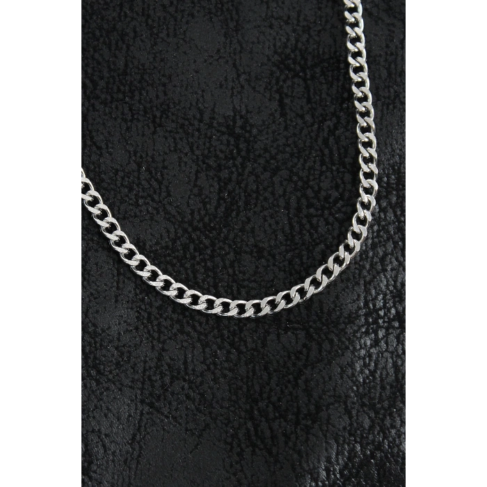 HEYF 316L Çelik Klasik Zincir Model Gümüş Renk Erkek Kolye