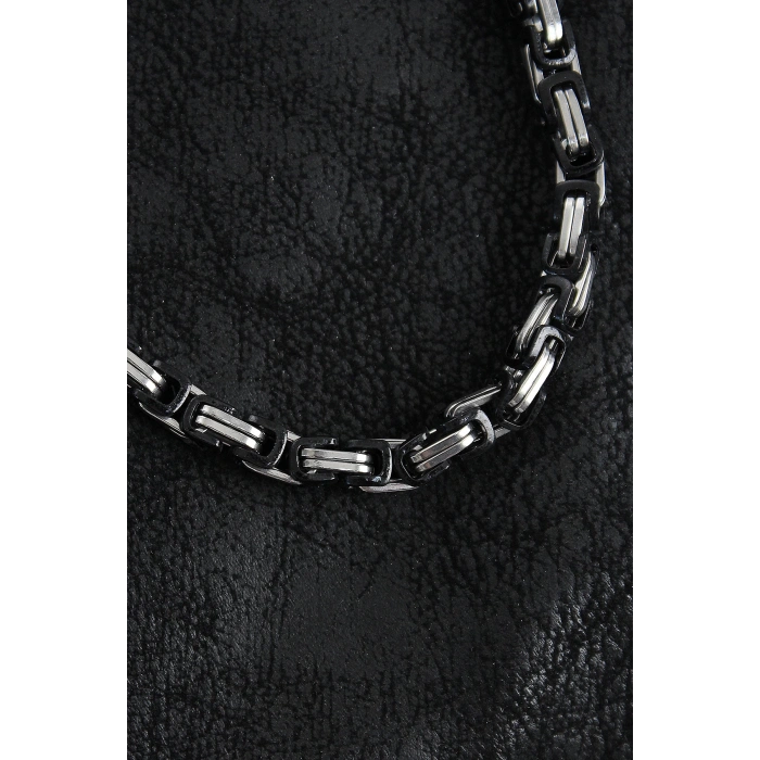 HEYF 316L Çelik Kral Zincir Model Gümüş Renk Erkek Kolye