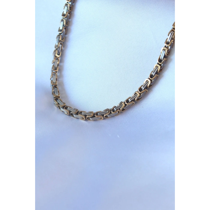 HEYF 316L Çelik Mix Renk Kral Zincir Model Erkek Kolye