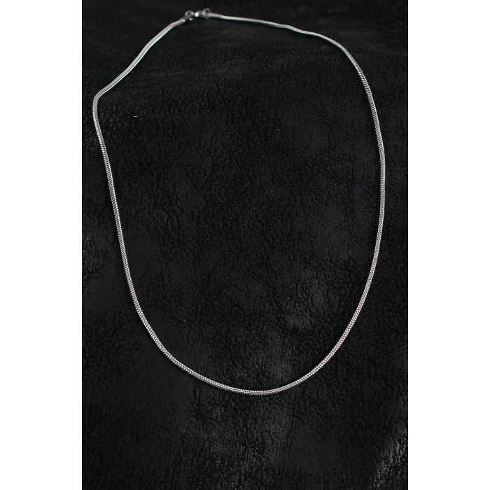 HEYF 316L Çelik Örme Zincir Model Gümüş Renk Erkek Kolye