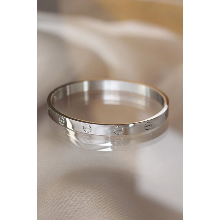 HEYF 316L Çelik Silver Renk Bilezik