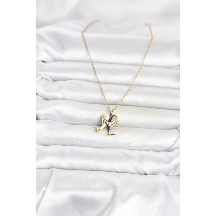 HEYF 316L Çelik Zincir Gold Renk Dolphin Model Kadın Kolye