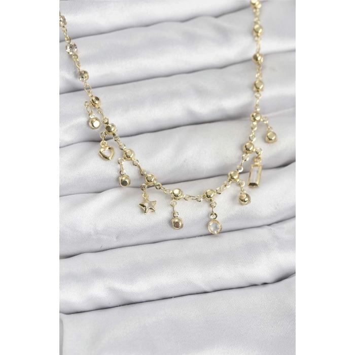 HEYF 316L Çelik Zincir Gold Renk Kolye