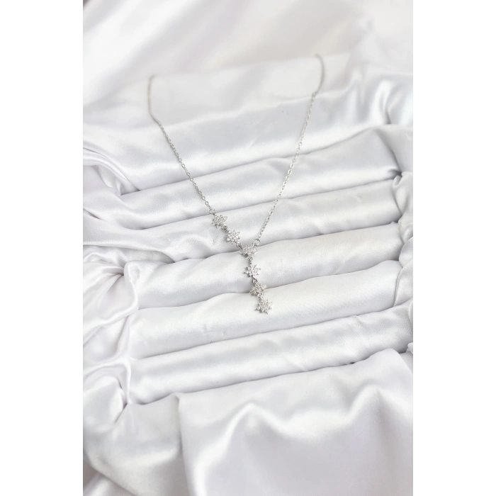 HEYF 316L Çelik Zincir Gümüş Renk Kutup Yıldızı Model Kadın Kolye