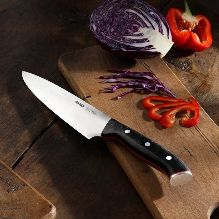 HEYF 32160 Elite Şef Bıçağı 19 Cm - Perçinli Kahverengi Kompozit Sap