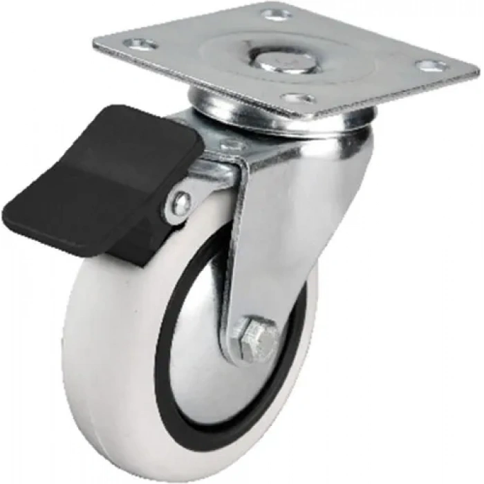 HEYF 353 - 75x25 Mm Pvc Makaralı Tablalı Frenli Teker 4 Adet