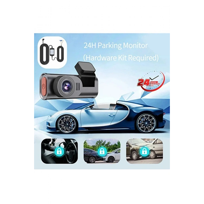 HEYF 4k Wifi Çift Kameralı Araç Kamerası Gece Görüşlü G-sensörlü Dash Cam 170 Derece
