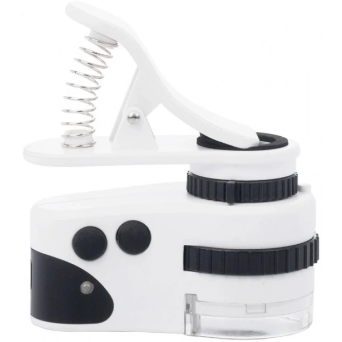 HEYF 60x Mini Cep Telefonu Için Mandallı Mikroskop Uv Ledli Büyüteç Model Al2431