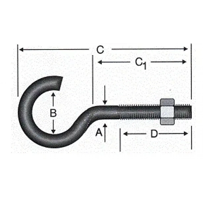 HEYF Açık Metrik Kanca M5 / 21x100 - 100 Adet