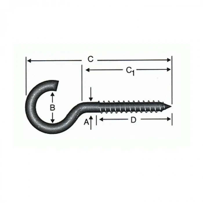 HEYF Açık Piton, Kanca, Çengel 20x80 - 144 Adet