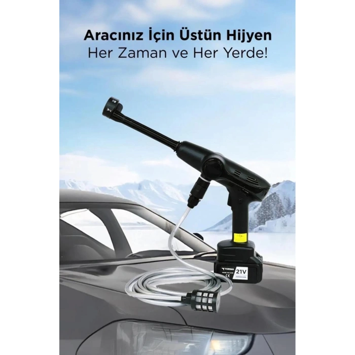 HEYF Akülü Şarjlı Yüksek Basınçlı Oto Araba Bahçe Yıkama,temizleme Su Sı