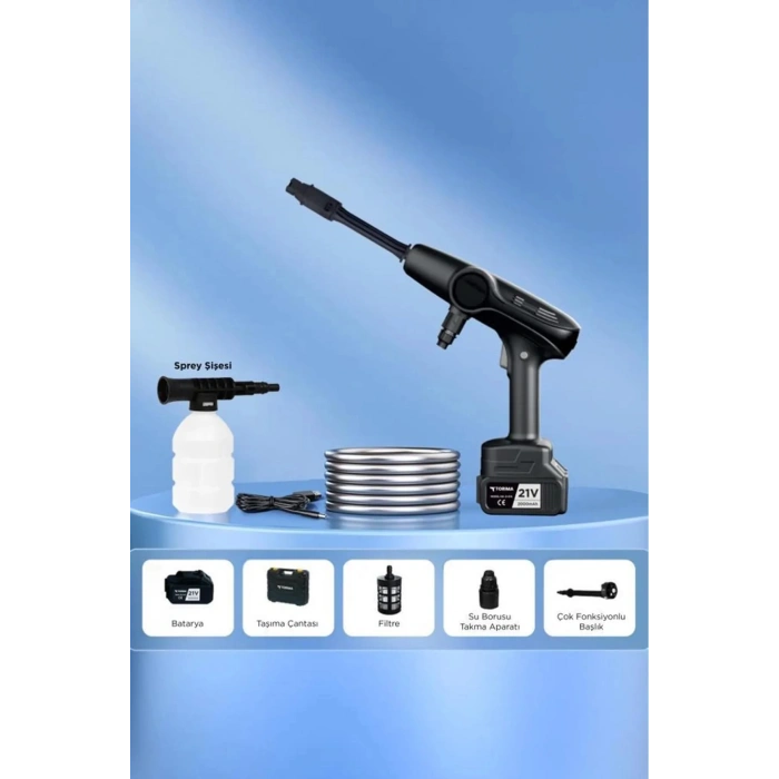 HEYF Akülü Şarjlı Yüksek Basınçlı Oto Araba Bahçe Yıkama,temizleme Su Sı