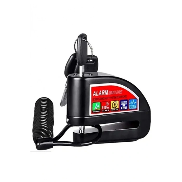 HEYF Alarmlı Disk Kilidi Motorsiklet Scooter Bisiklet Sesli Alarm 110 Desibel Yüksek Ses