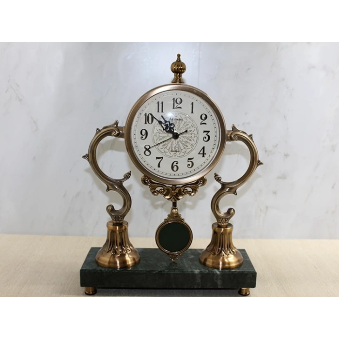 HEYF Altı Mermer Sarkaşlı Masa Üstü Saat Alk4321