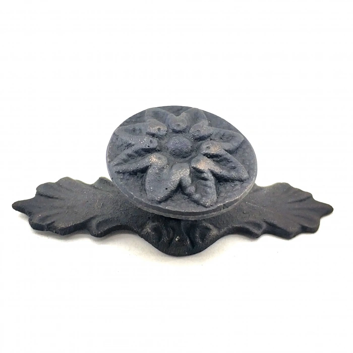 HEYF Antika Tarz Dekoratif Pirinç Çiçek Düğme - 29x70 Mm, Oksit