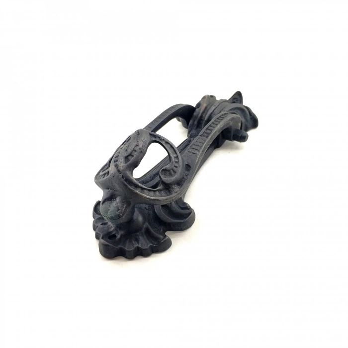 HEYF Antika Tarz Dekoratif Pirinç Doğa Kapı Tokmağı, Taktak - 205x73 Mm, Oksit