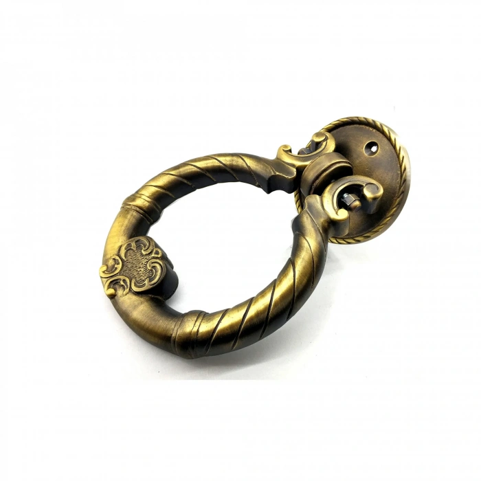 HEYF Antika Tarz Dekoratif Pirinç Saray Kapı Tokmağı, Taktak - 97mm, Antik