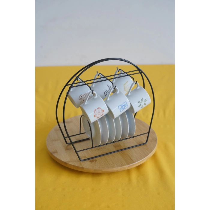 heyf Askılı Yuvarlak Fincan Standı, Siyah Fincan Standı, Fincan Takımı Standı