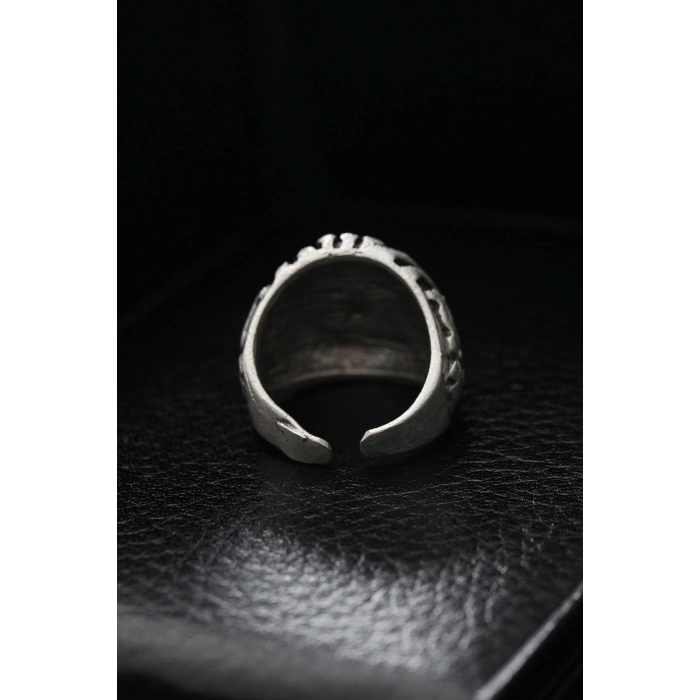 HEYF Ayarlanabilir Desenli Kurukafa Model Erkek Yüzük