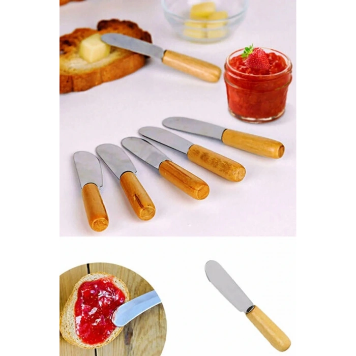 heyf 6 Adet Bambu Saplı Kahvaltı Bıçağı Tereyağı, Reçel, Çikolata Bıçağı