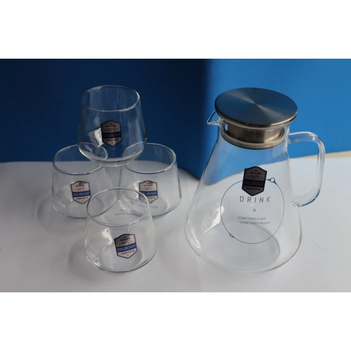 heyf Borosilikat Cam 5 Parça Sürahi Takımı