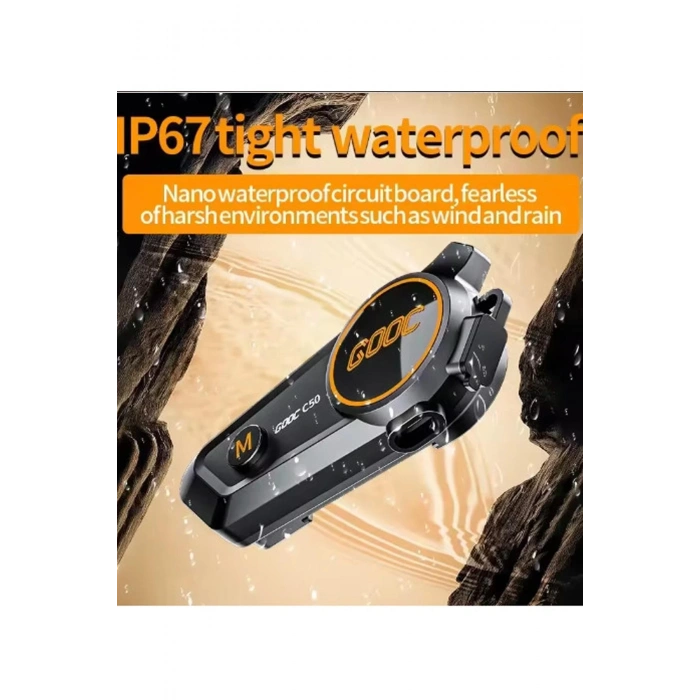 HEYF C50 2x Motosiklet Intercom Kask Kulaklık 1000 Mah Rgb Işıklı Çift Eşleşme