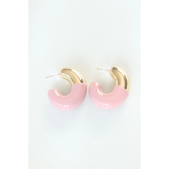 HEYF CCB Gül Kurusu Gold Çift Renk Küpe