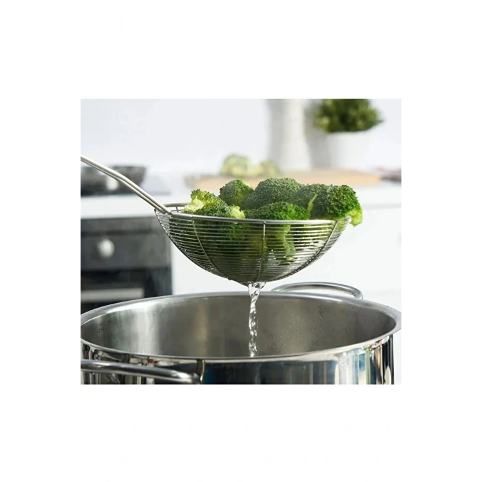 heyf Çelik Yağ Kevgiri Paslanmaz Kızartma Kevgiri 18cm