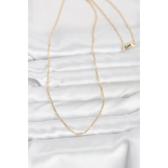 HEYF CM 14K Gold Renk 60 cm Zincirli Kadın Kolye