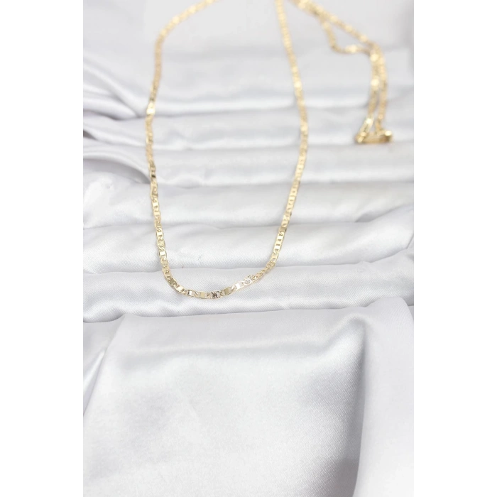 HEYF CM 14K Gold Renk Zincir Model 60 cm Kadın Kolye