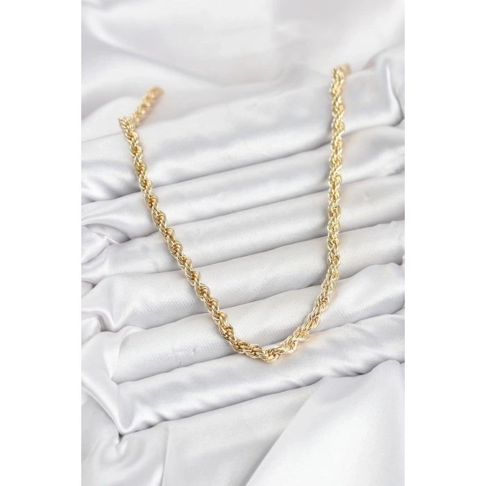 HEYF CM Burgu Model Gold Renk Pirinç 60 cm Kadın Kolye