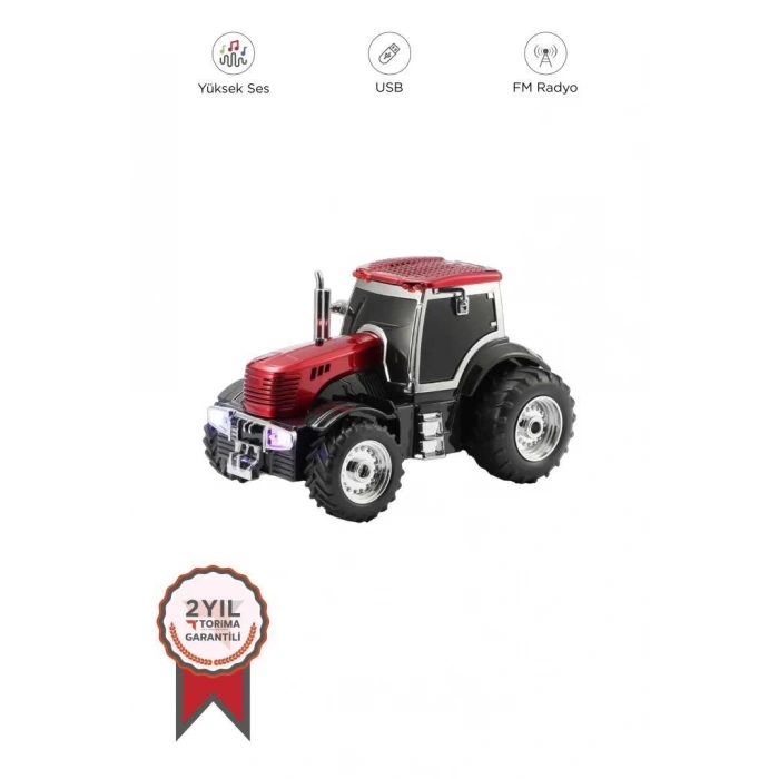 HEYF D42 Kırmızı Traktör Tasarım Usb/fm Radyo Bluetooth Hoparlör Speaker