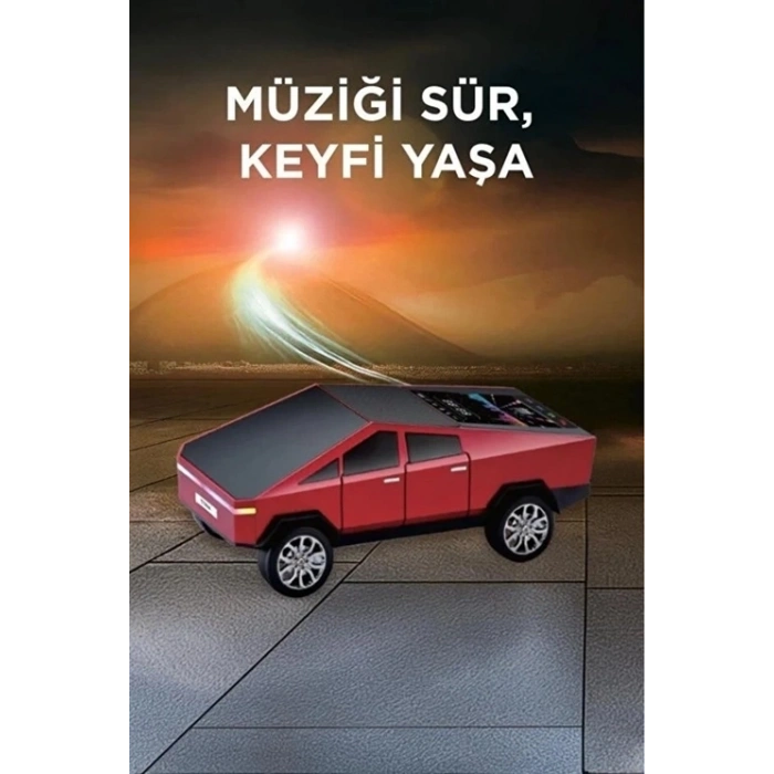 HEYF D68 Cyber Model Araba Tasarımlı Bluetooth Hoparlör 15w Güçlü Ses Rgb Led /tws/usb Kırmızı