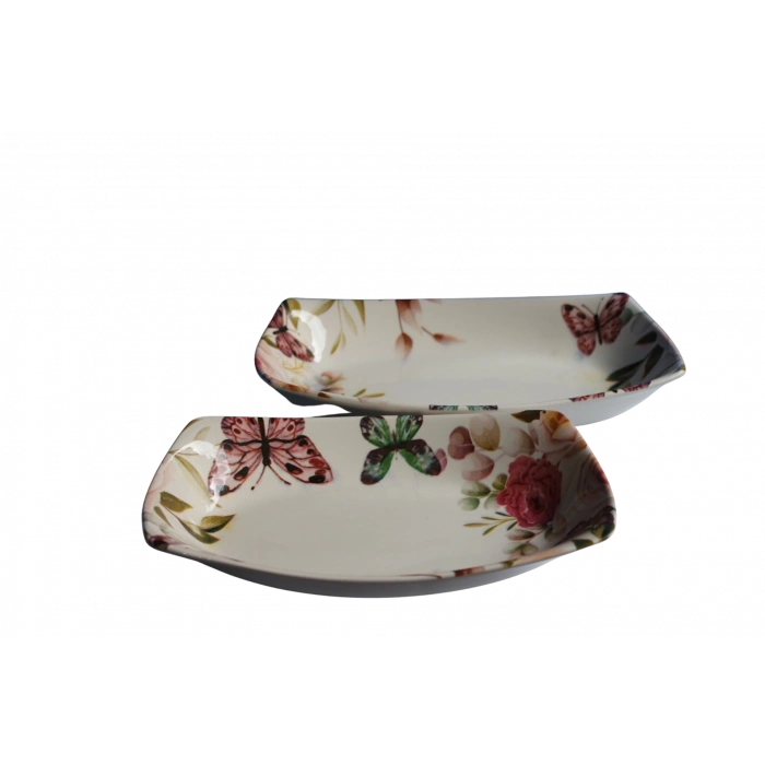 heyf Dijital Baskılı 2li Dikdörtgen Kayık Tabak