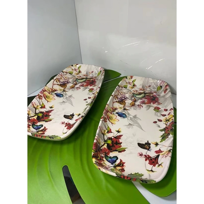 heyf Dijital Baskılı 2li Dikdötgen Servis Tabağı 32cm 29cm