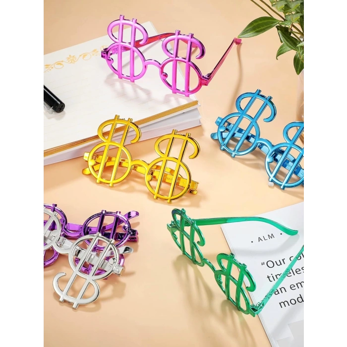 HEYF Dolar Şekilli Metalize Parti Gözlüğü 6 Adet