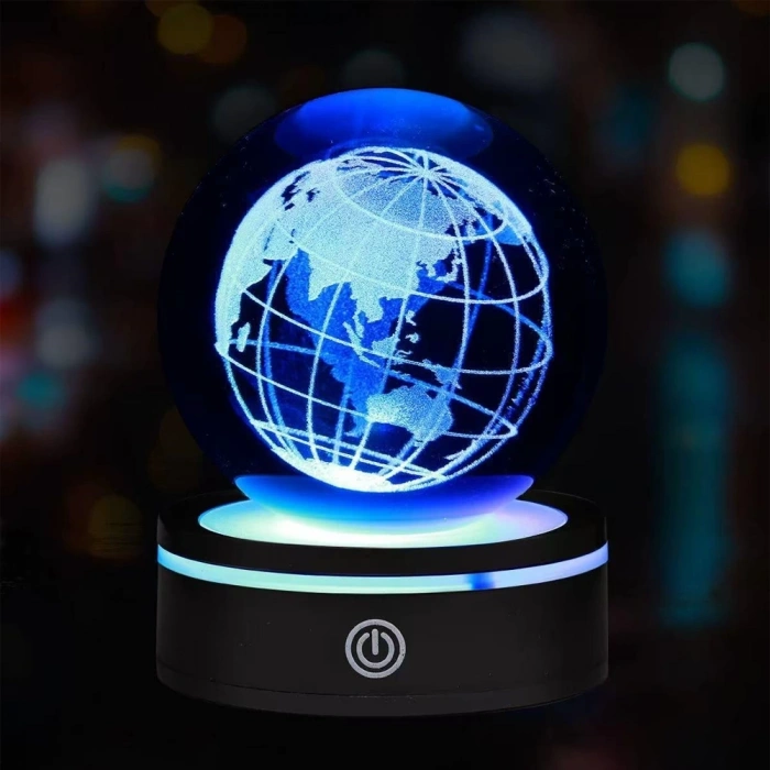 HEYF Dünya Tasarımlı Usb&039li Dönen Cam Küre