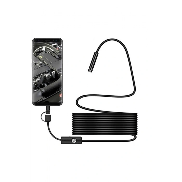 HEYF Endoskop 3 İn 1 Yılan Kamera Usb Micro Usb Type-c 20 Metre Sert Kablo