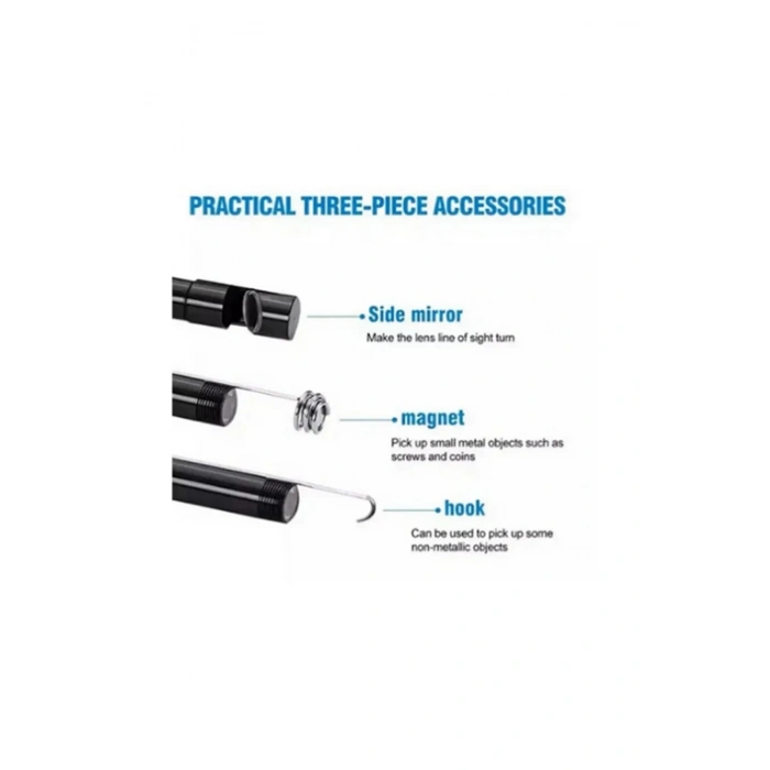 HEYF Endoskop Yılan Video Kamera Led’li 10 Metre 7 Mm Sert Kablo