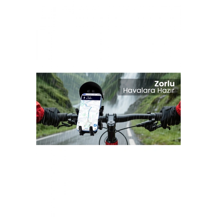 HEYF Gidon Bağlantılı Güneş Ve Yağmur Korumalı 360° Derece Ayarlanabilir Motosiklet Bisiklet Telefon Tutucu