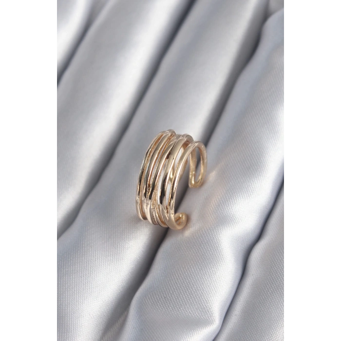 HEYF Gold Renk Ayarlanabilir Kadın Yüzük