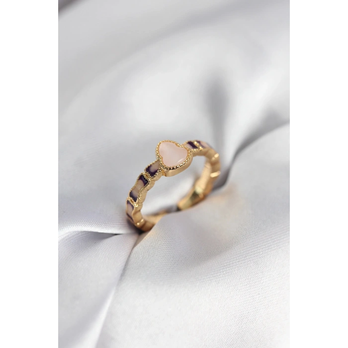 HEYF Gold Renk Mineli Su Kabağı Model Kadın Yüzük