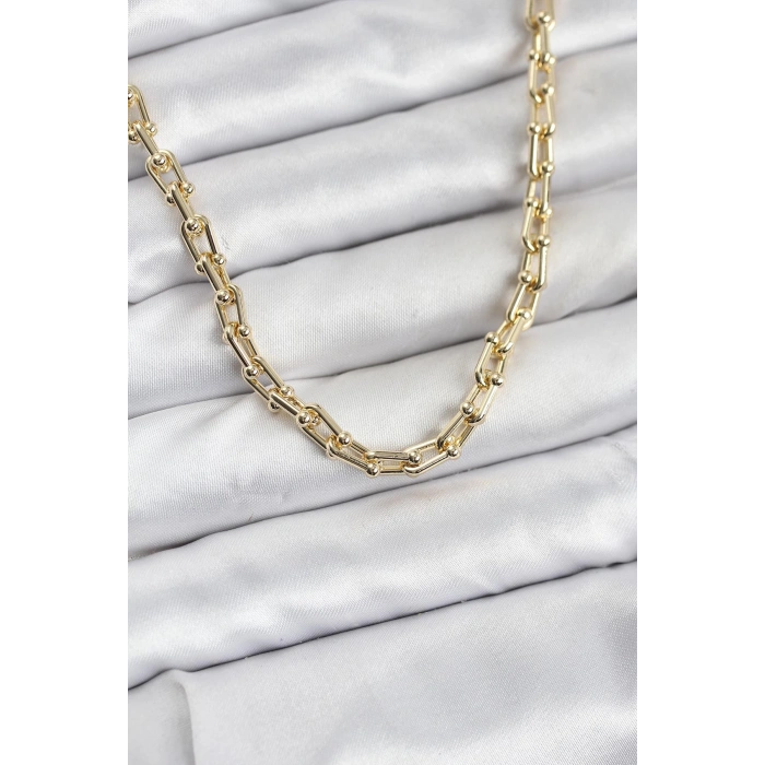 HEYF Gold Renk Pirinç Tifani Model Kadın Kolye