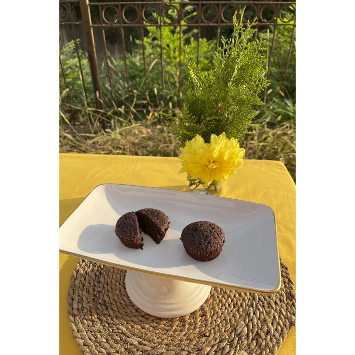 heyf Ayaklı Çikolata Tabağı 28cm Beyaz Gold G2802