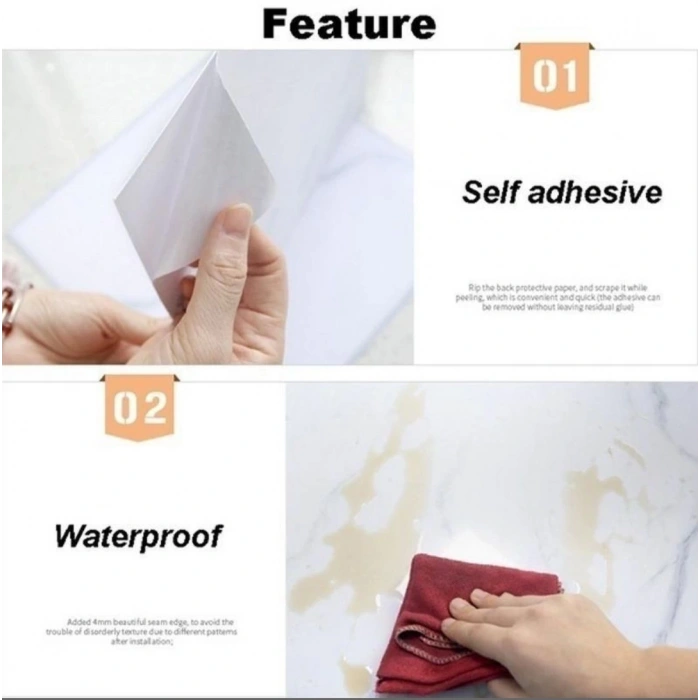 HEYF Gri Mermer Desen Duvar Sticker (30*30)