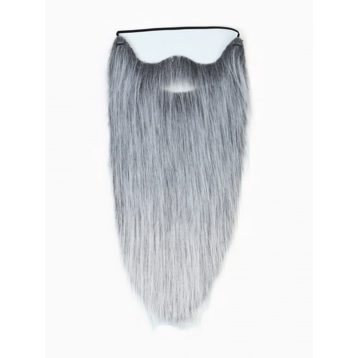 HEYF Gri Renk Lastikli Uzun Takma Sakal 40 Cm