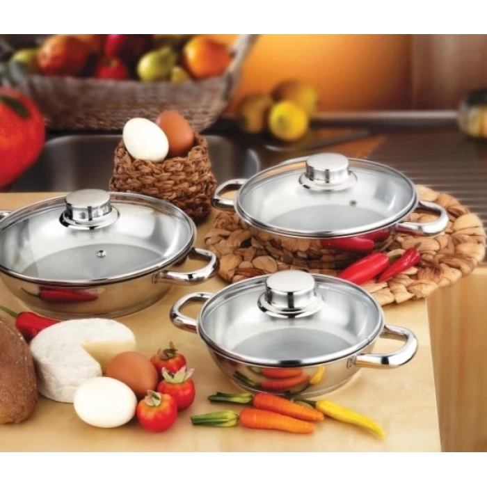 heyf Gülsan Cam Kapaklı Omlet Set 6 Parça